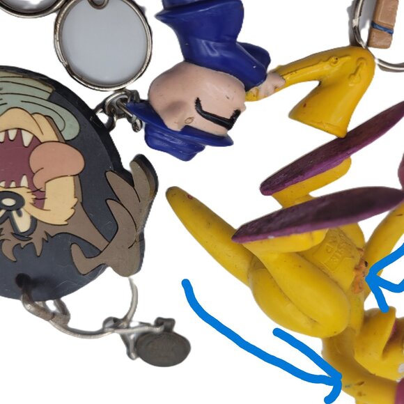 8 Funny Cartoon Key Chains  Metal & Vinyl Bright Colors Collectible - Picture 12 of 15